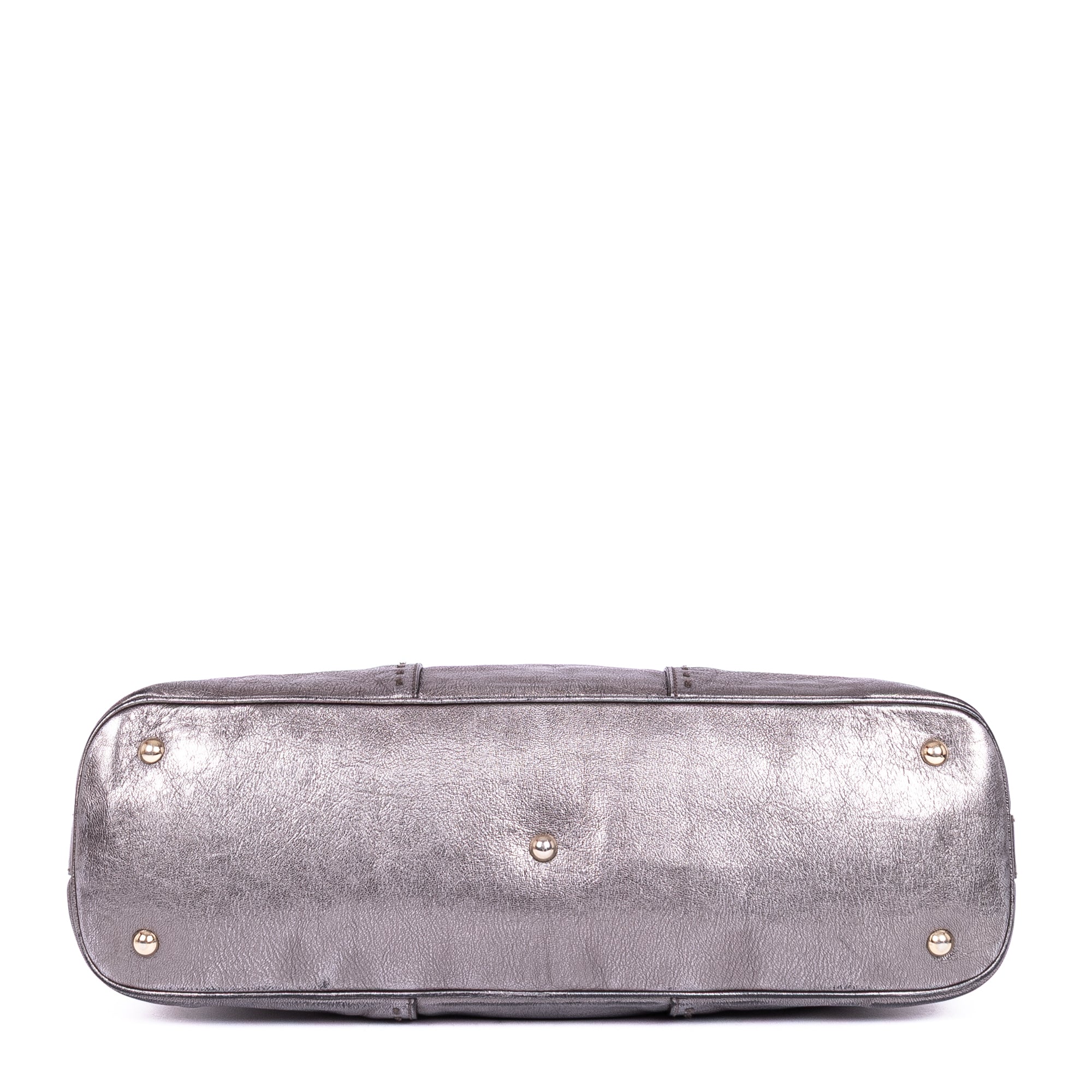 Shoulder Bag Muse Large Silver Calfskin Leather