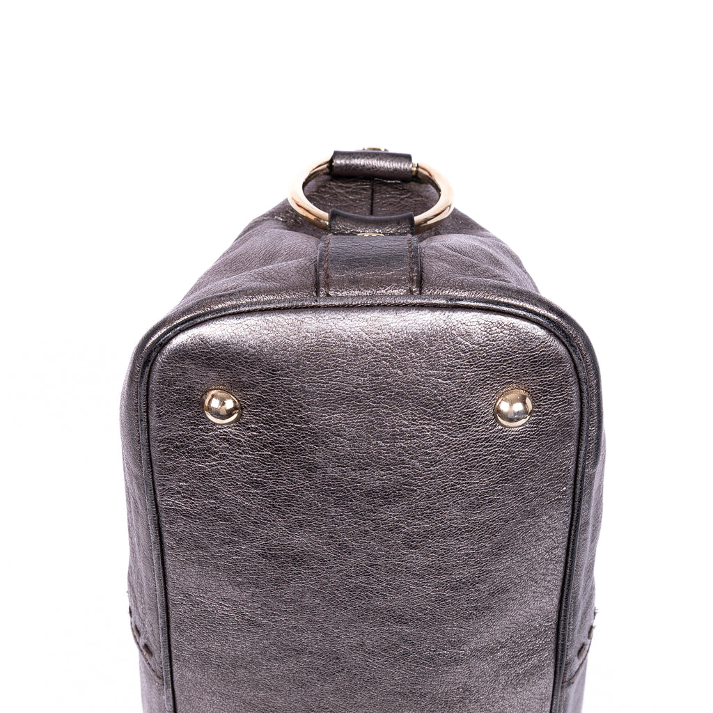Shoulder Bag Muse Large Silver Calfskin Leather