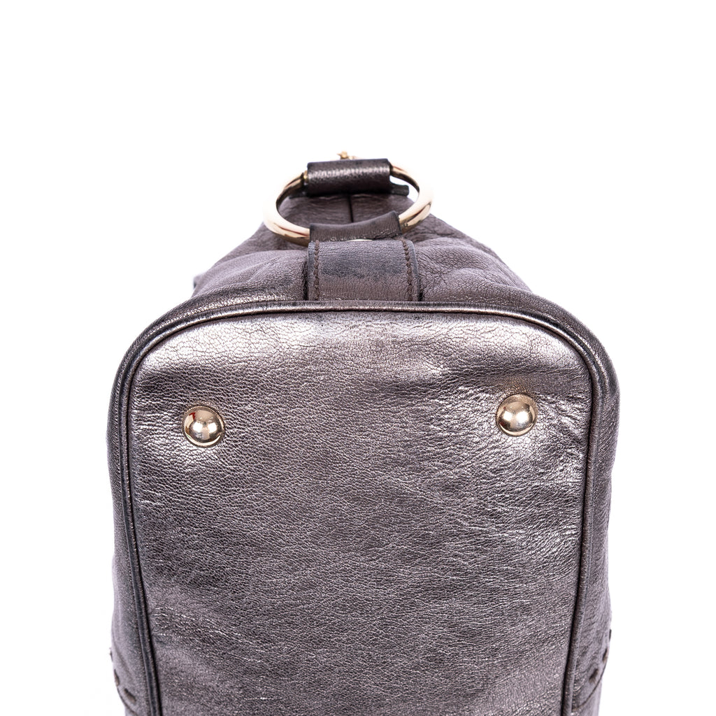 Shoulder Bag Muse Large Silver Calfskin Leather