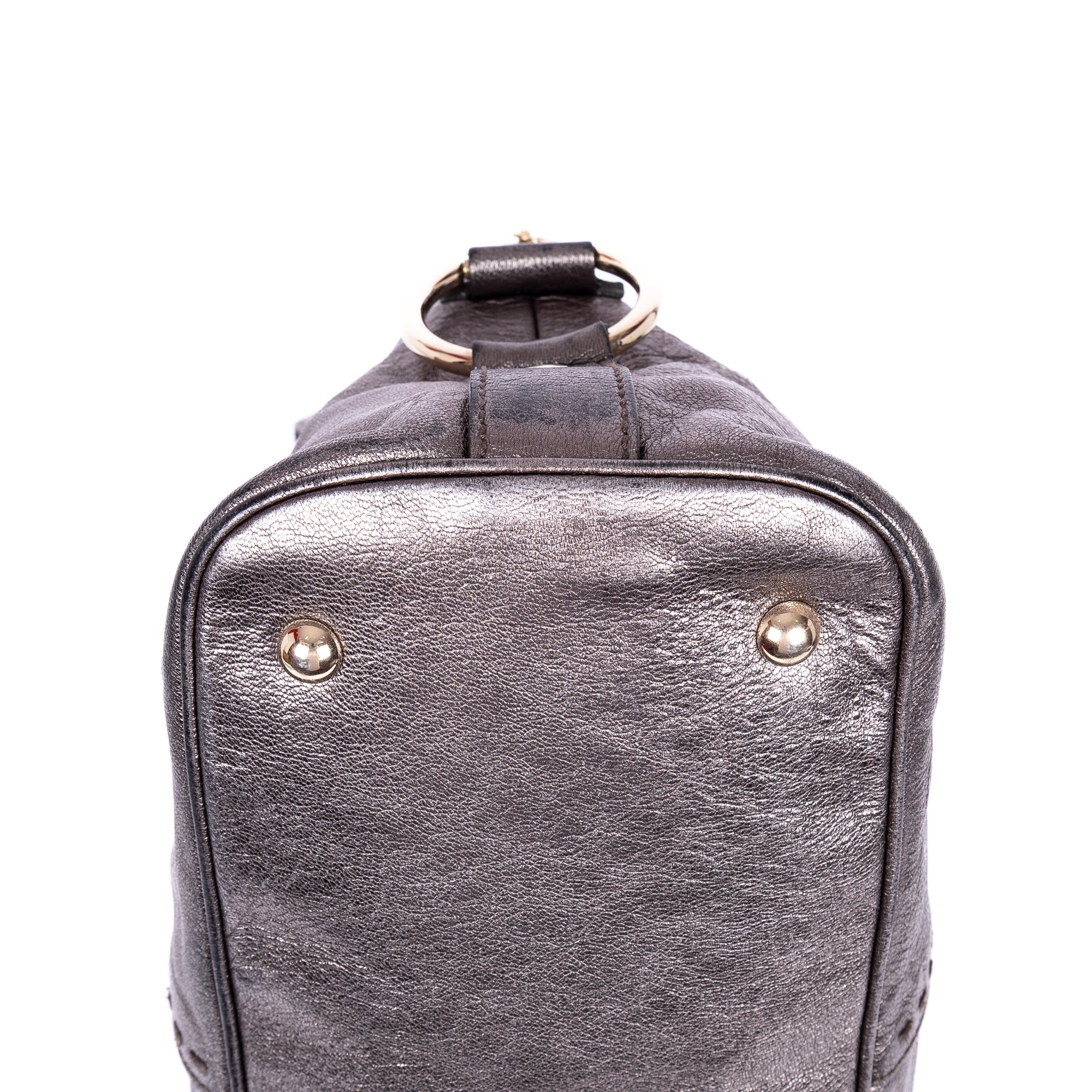 Shoulder Bag Muse Large Silver Calfskin Leather
