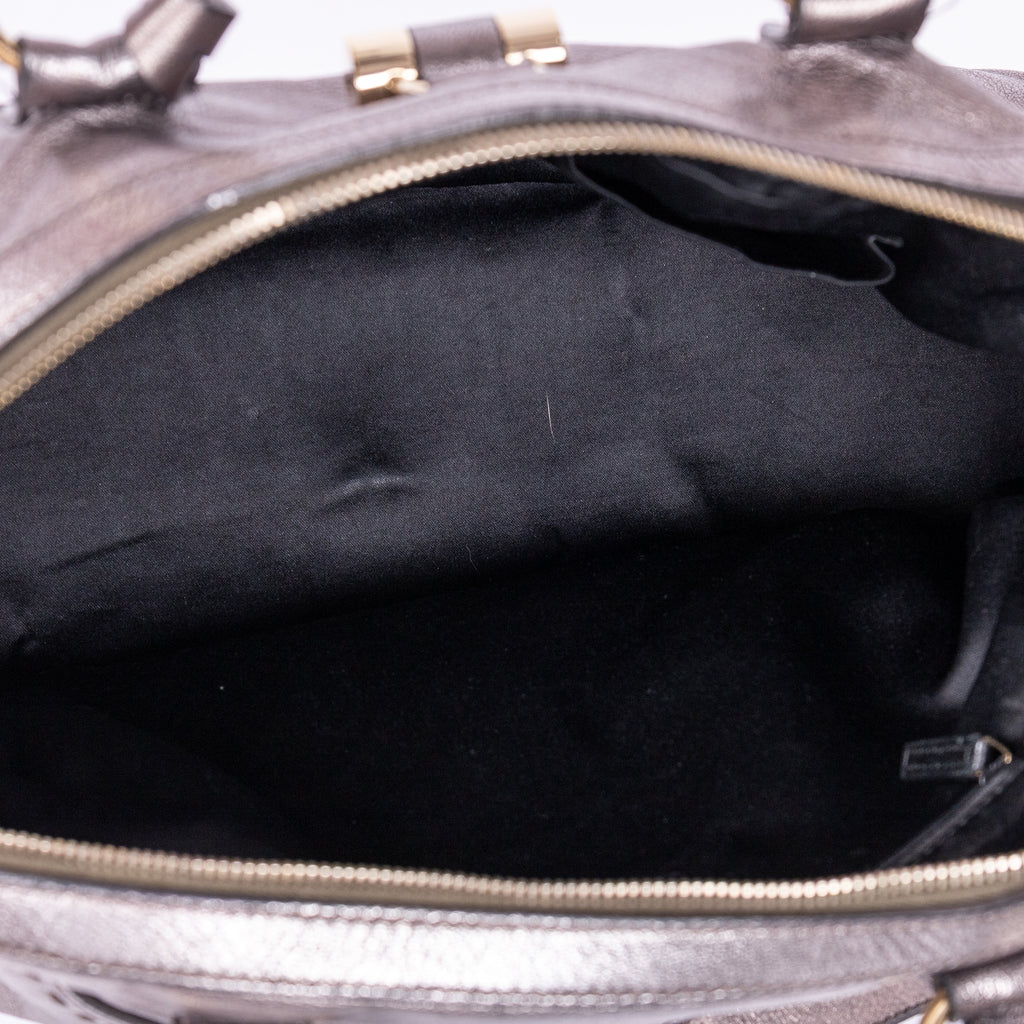 Shoulder Bag Muse Large Silver Calfskin Leather