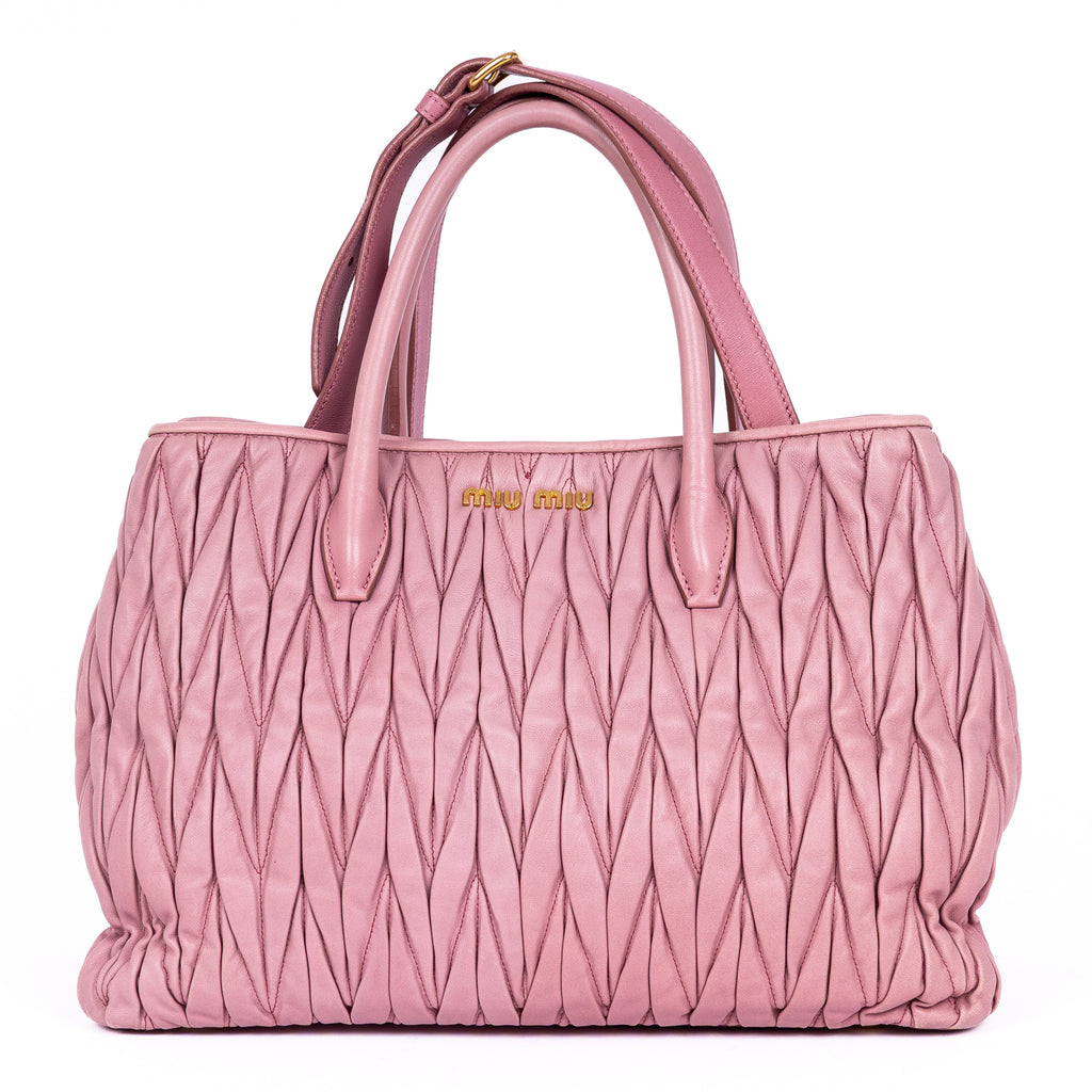 Handbag Crossbody Cabas Pink Matelasse Leather