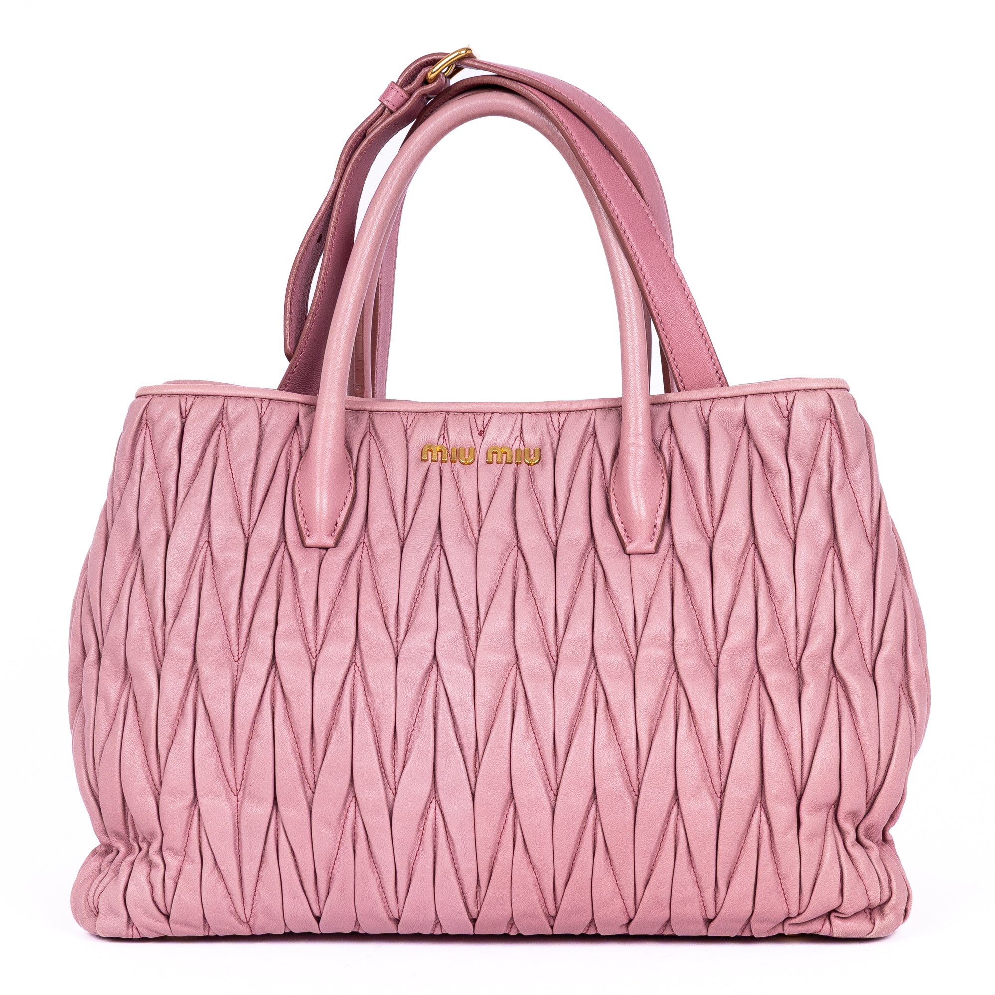 Handbag Crossbody Cabas Pink Matelasse Leather