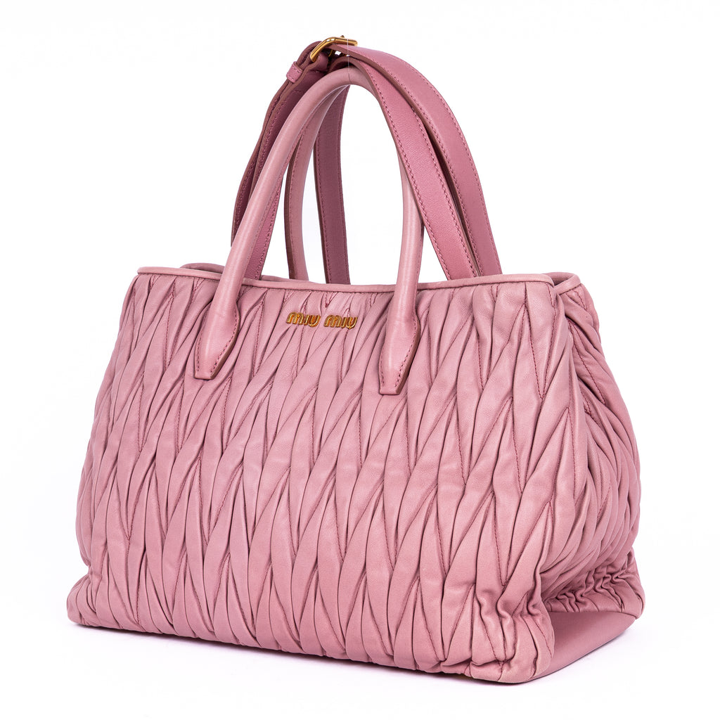 Handbag Crossbody Cabas Pink Matelasse Leather