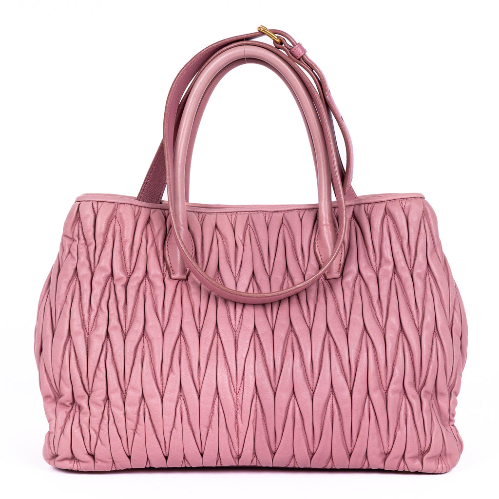 Handbag Crossbody Cabas Pink Matelasse Leather
