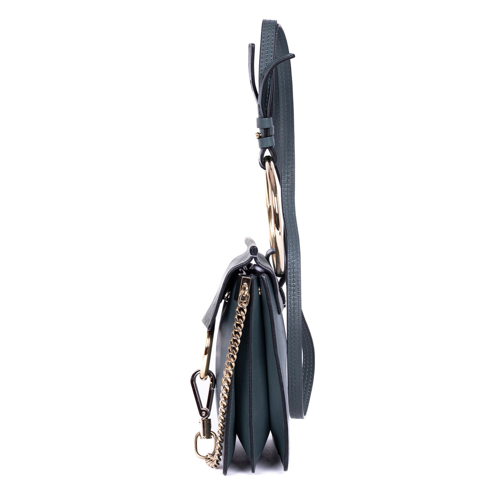 Shoulder Bag Faye Bracelet Pochette Crossbody Grey Smooth Calfskin Leather/Suede Leather