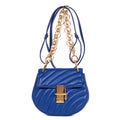 Shoulder Bag Drew Mini Royal Blue Calfskin Quilted Leather