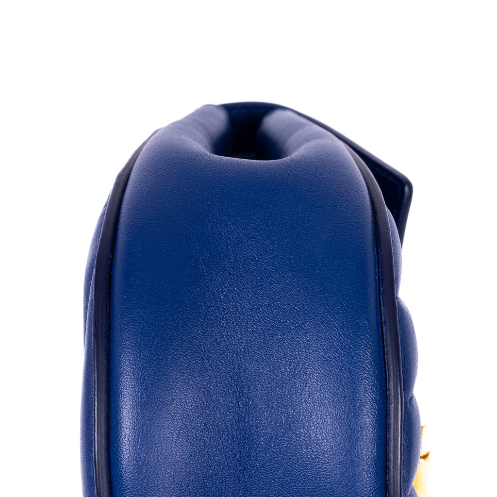 Shoulder Bag Drew Mini Royal Blue Calfskin Quilted Leather
