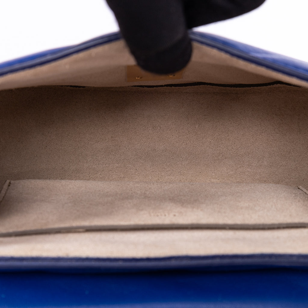 Shoulder Bag Drew Mini Royal Blue Calfskin Quilted Leather