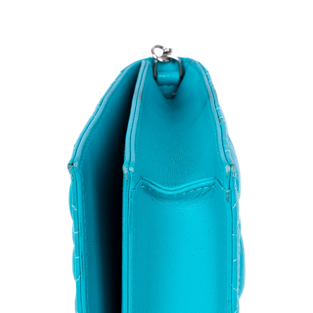 Shoulder Bag Lady Dior Chain Clutch Blue Cannage Leather