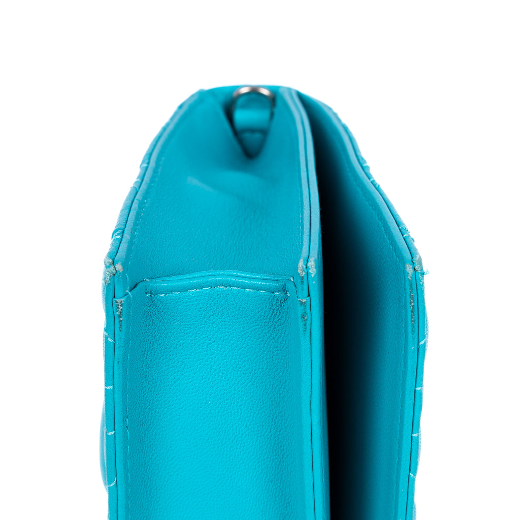 Shoulder Bag Lady Dior Chain Clutch Blue Cannage Leather