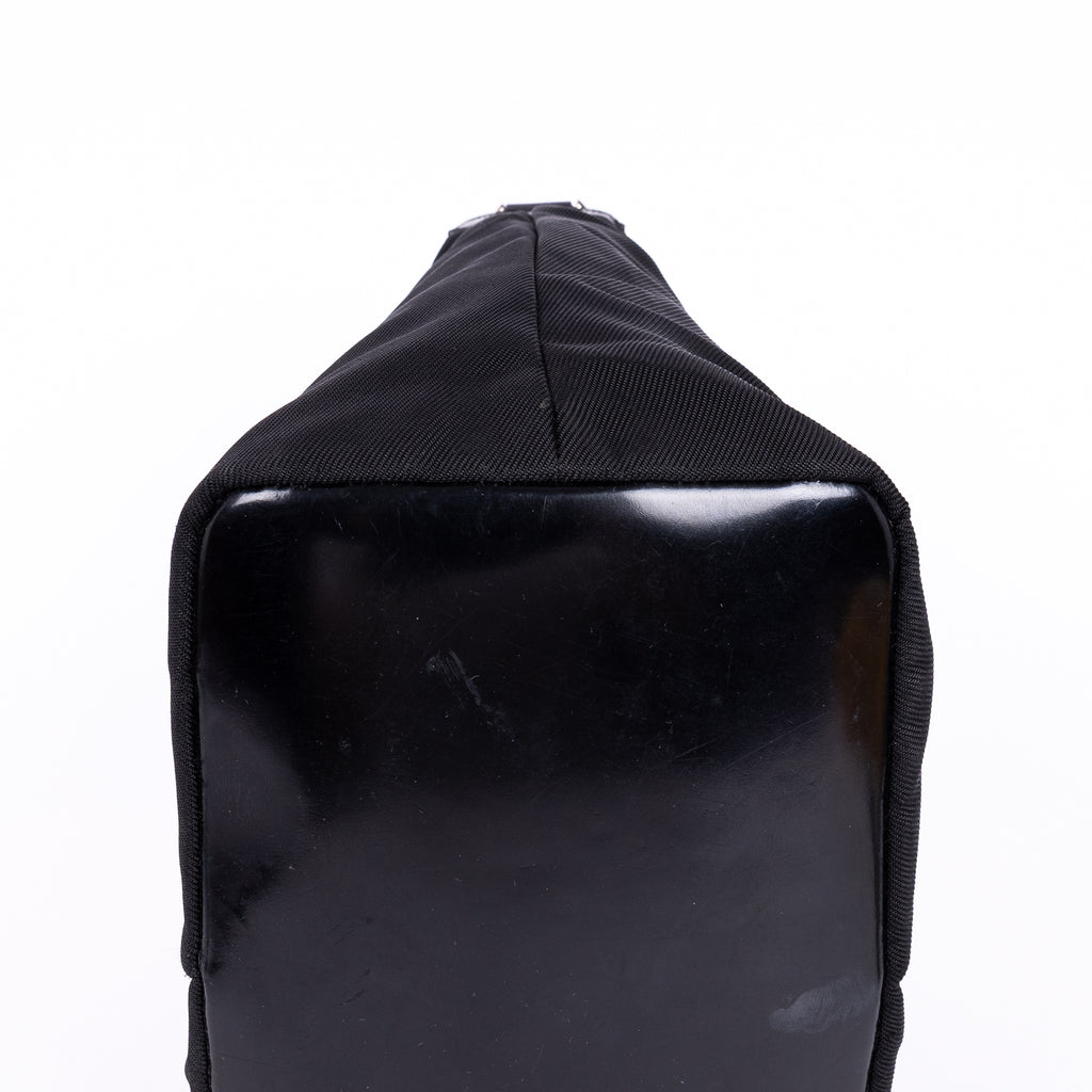 Shoulder Bag Vintage Bamboo Tote Black Monogrammed Canvas