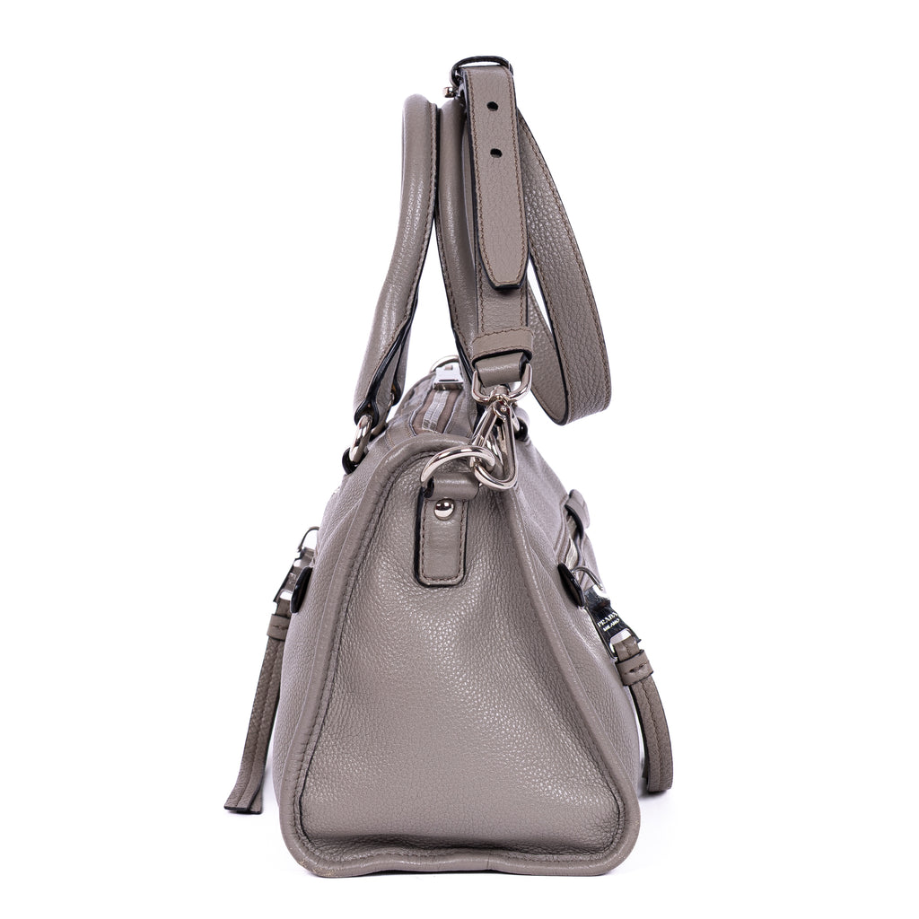 Handbag Bauletto Boston Small Grey Vitello Phenix Leather