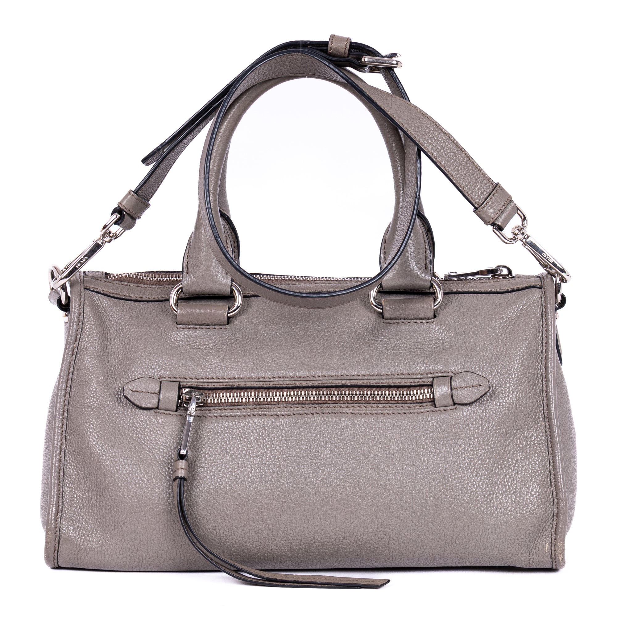 Handbag Bauletto Boston Small Grey Vitello Phenix Leather