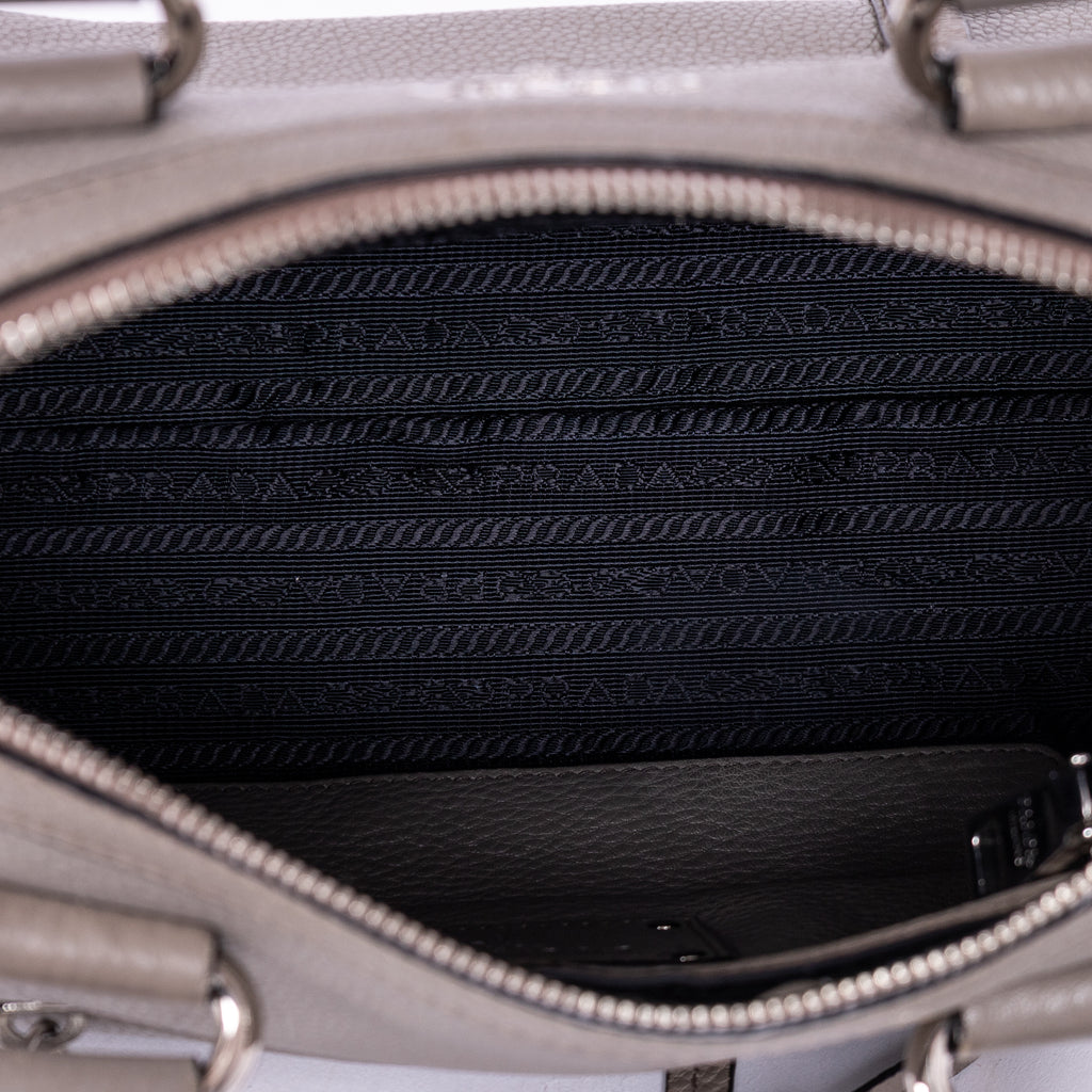 Handbag Bauletto Boston Small Grey Vitello Phenix Leather