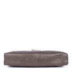 Shoulder Bag Maxi Baguette Flap Grey Calfskin Leather