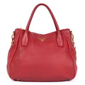 Shoulder Bag Cabas Crossbody Red Vitello Daino Leather