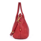 Shoulder Bag Cabas Crossbody Red Vitello Daino Leather