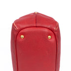 Shoulder Bag Cabas Crossbody Red Vitello Daino Leather