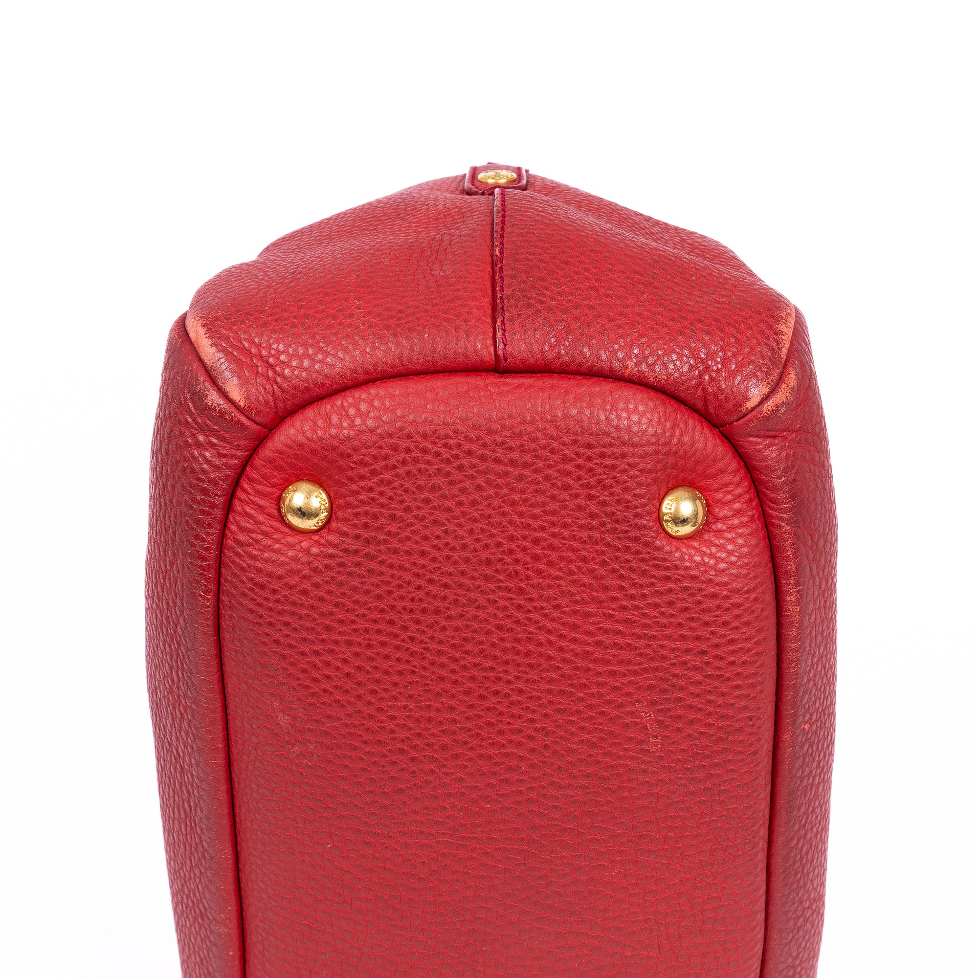 Shoulder Bag Cabas Crossbody Red Vitello Daino Leather