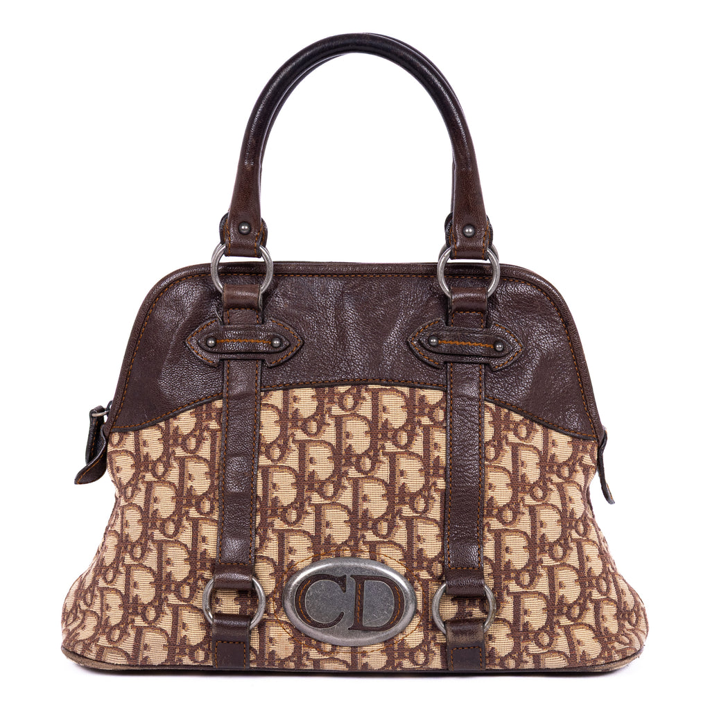 Handbag Vintage Top Handle Beige Oblique Diorissimo Canvas