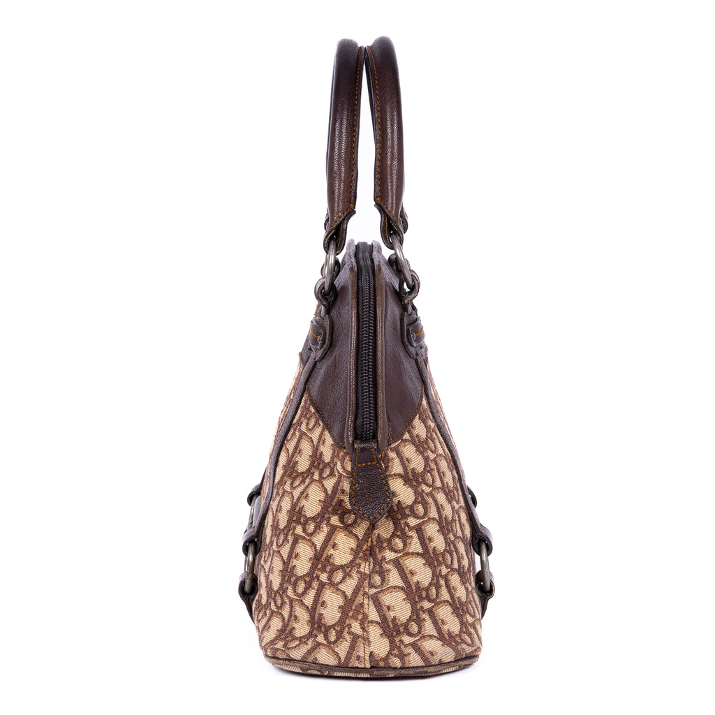 Handbag Vintage Top Handle Beige Oblique Diorissimo Canvas