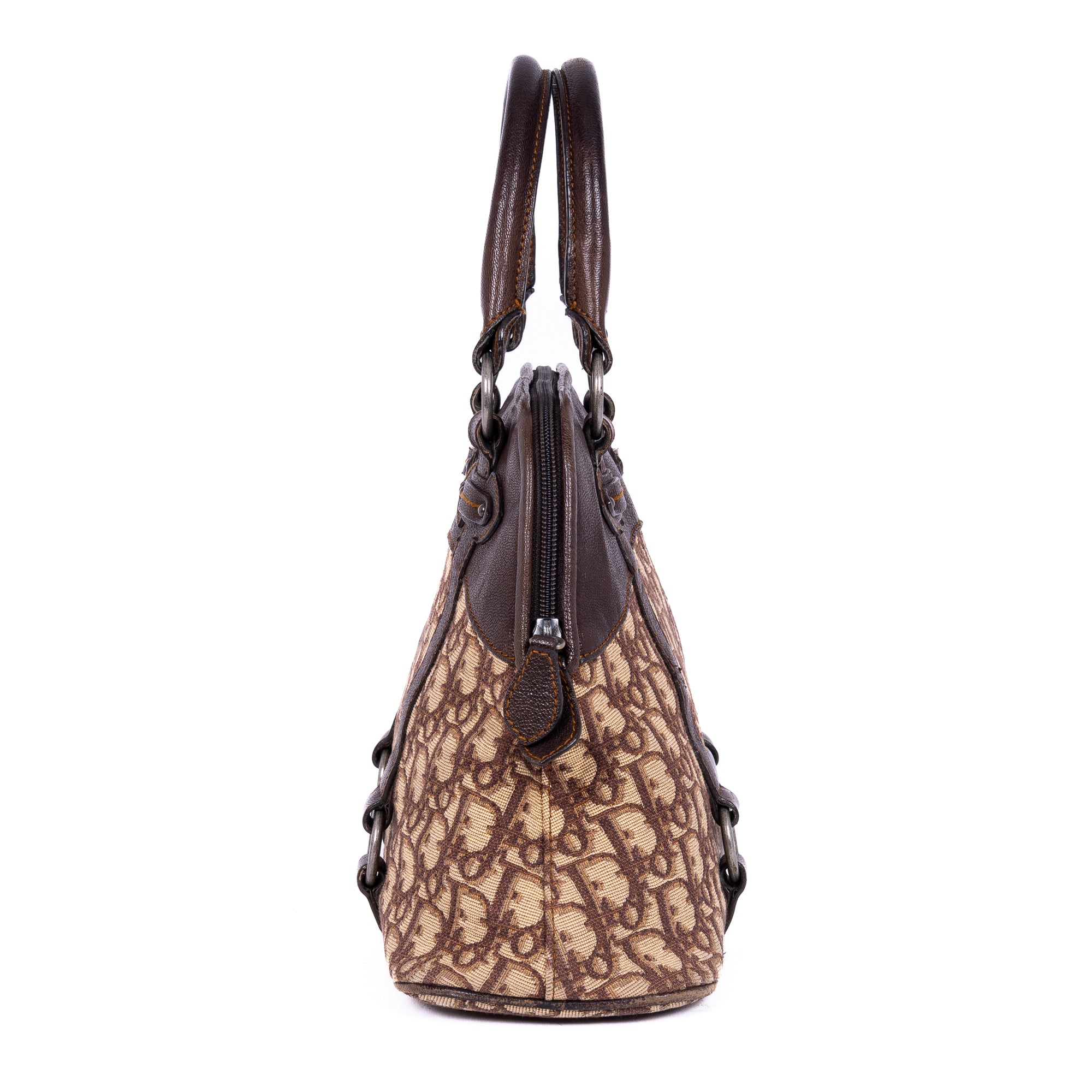 Handbag Vintage Top Handle Beige Oblique Diorissimo Canvas