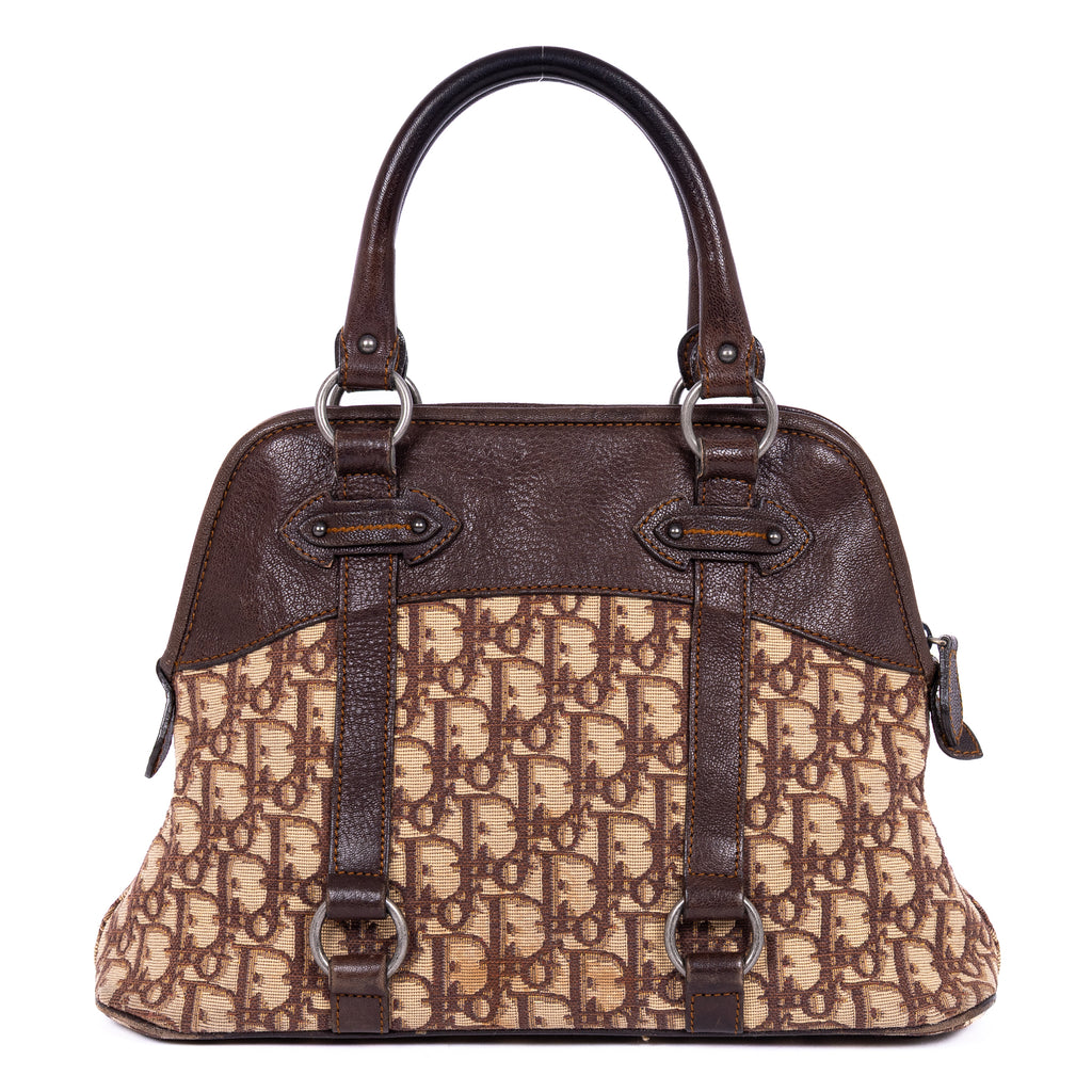 Handbag Vintage Top Handle Beige Oblique Diorissimo Canvas