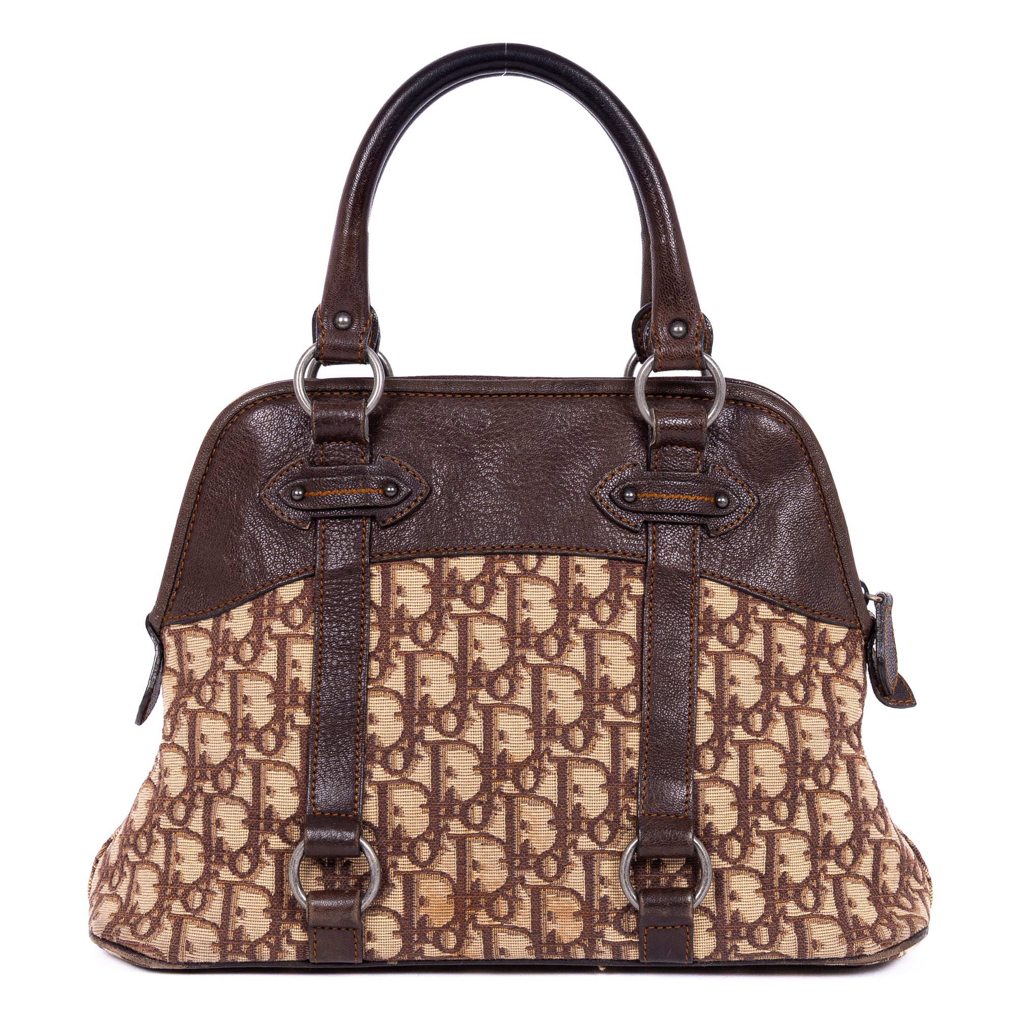 Handbag Vintage Top Handle Beige Oblique Diorissimo Canvas