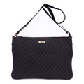 Shoulder Bag Large Flat Messenger Black Monogrammed Canvas