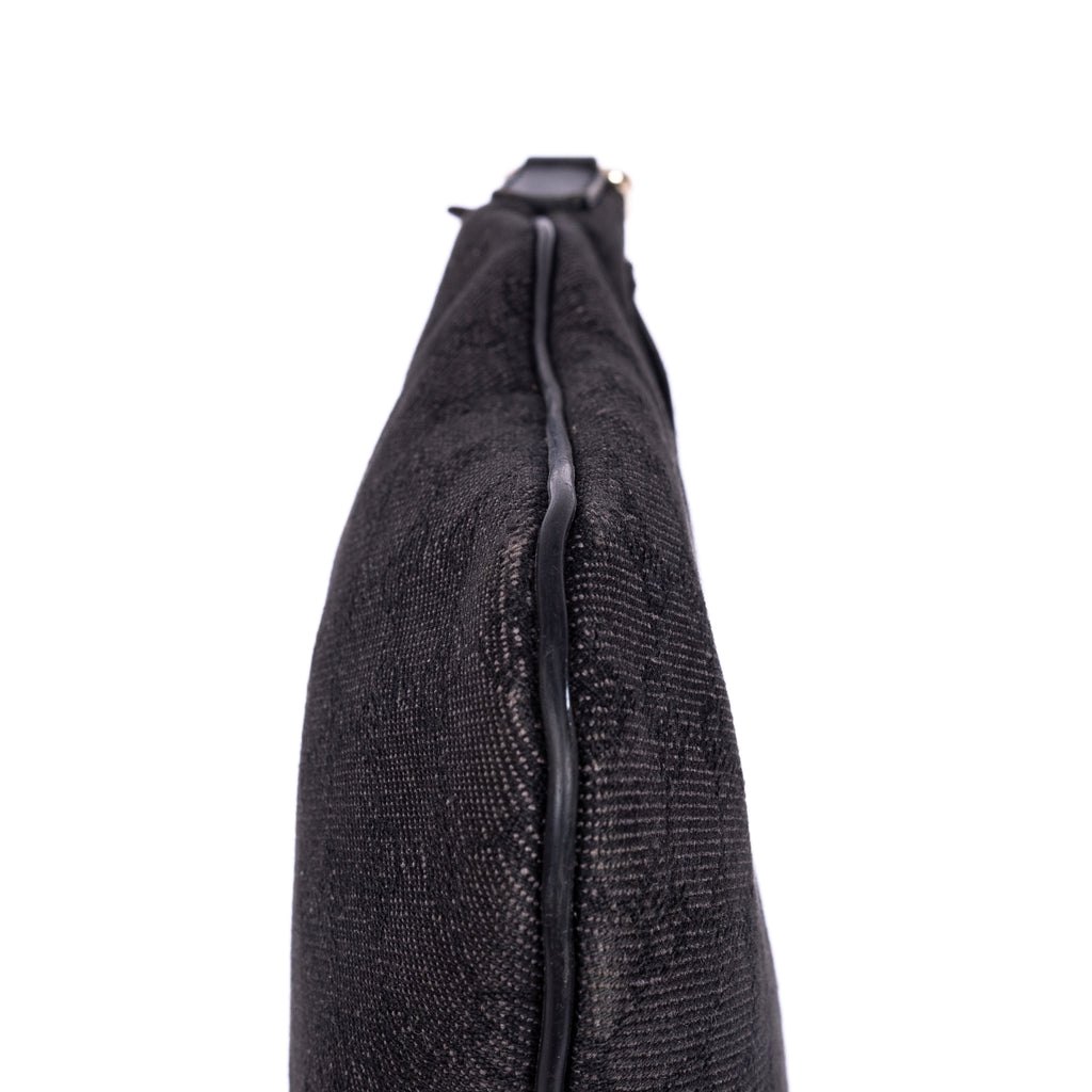 Shoulder Bag Large Flat Messenger Black Monogrammed Canvas