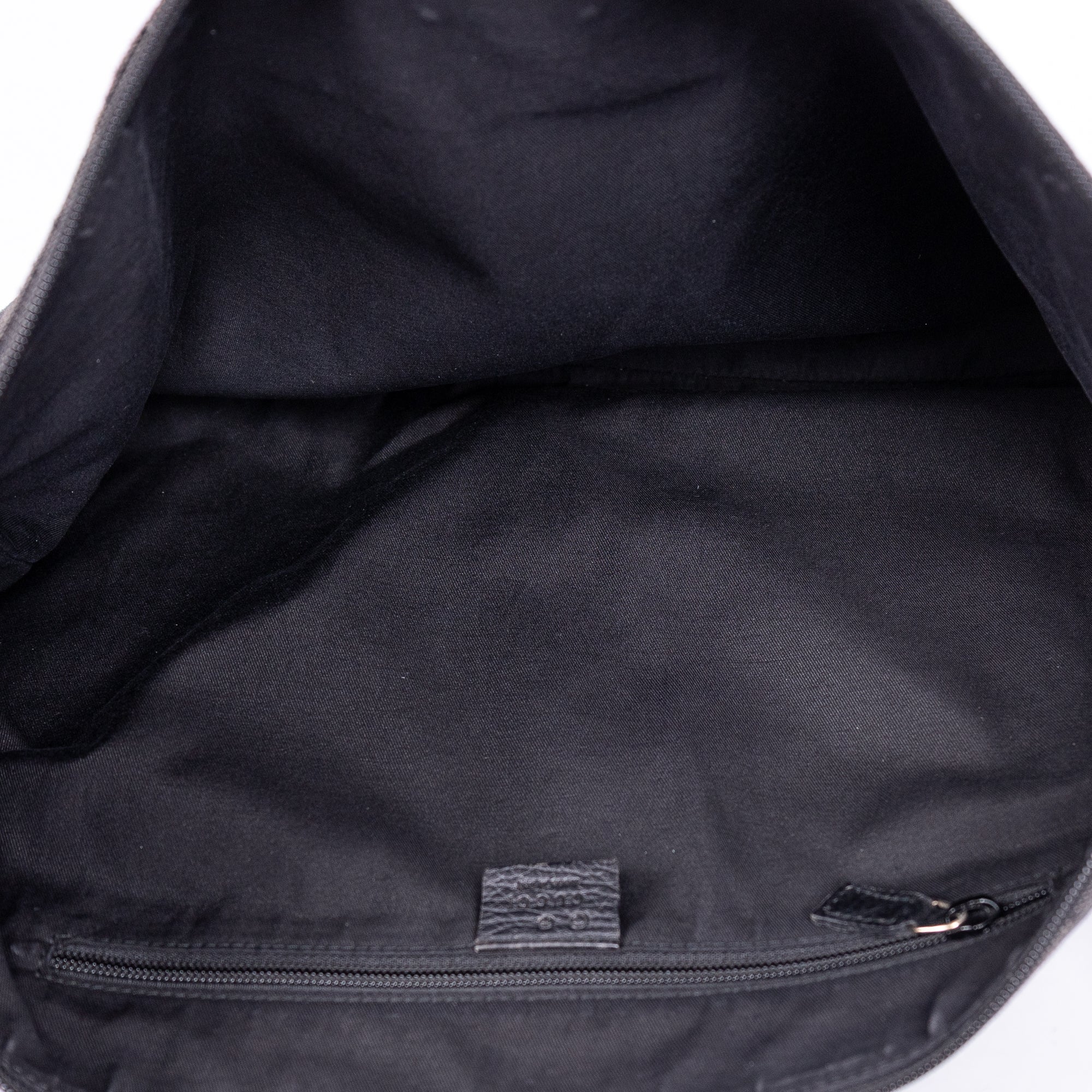 Shoulder Bag Large Flat Messenger Black Monogrammed Canvas