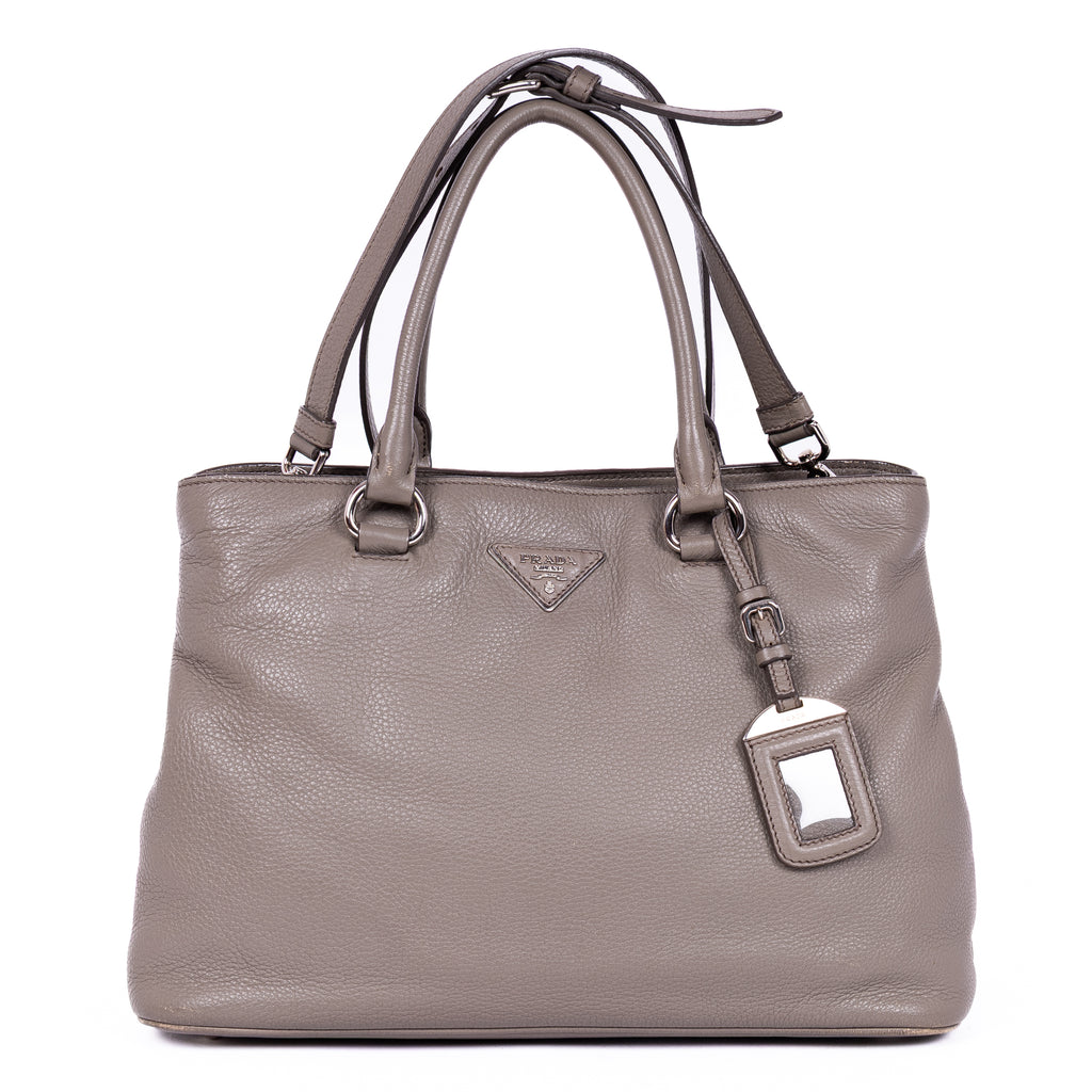 Handbag Medium Convertible Tote Grey Vitello Daino Leather