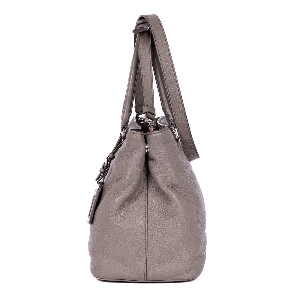 Handbag Medium Convertible Tote Grey Vitello Daino Leather