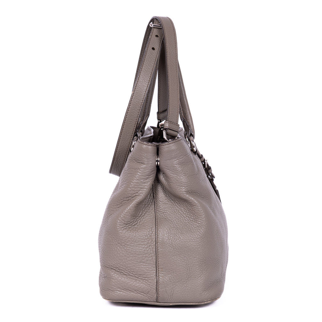 Handbag Medium Convertible Tote Grey Vitello Daino Leather