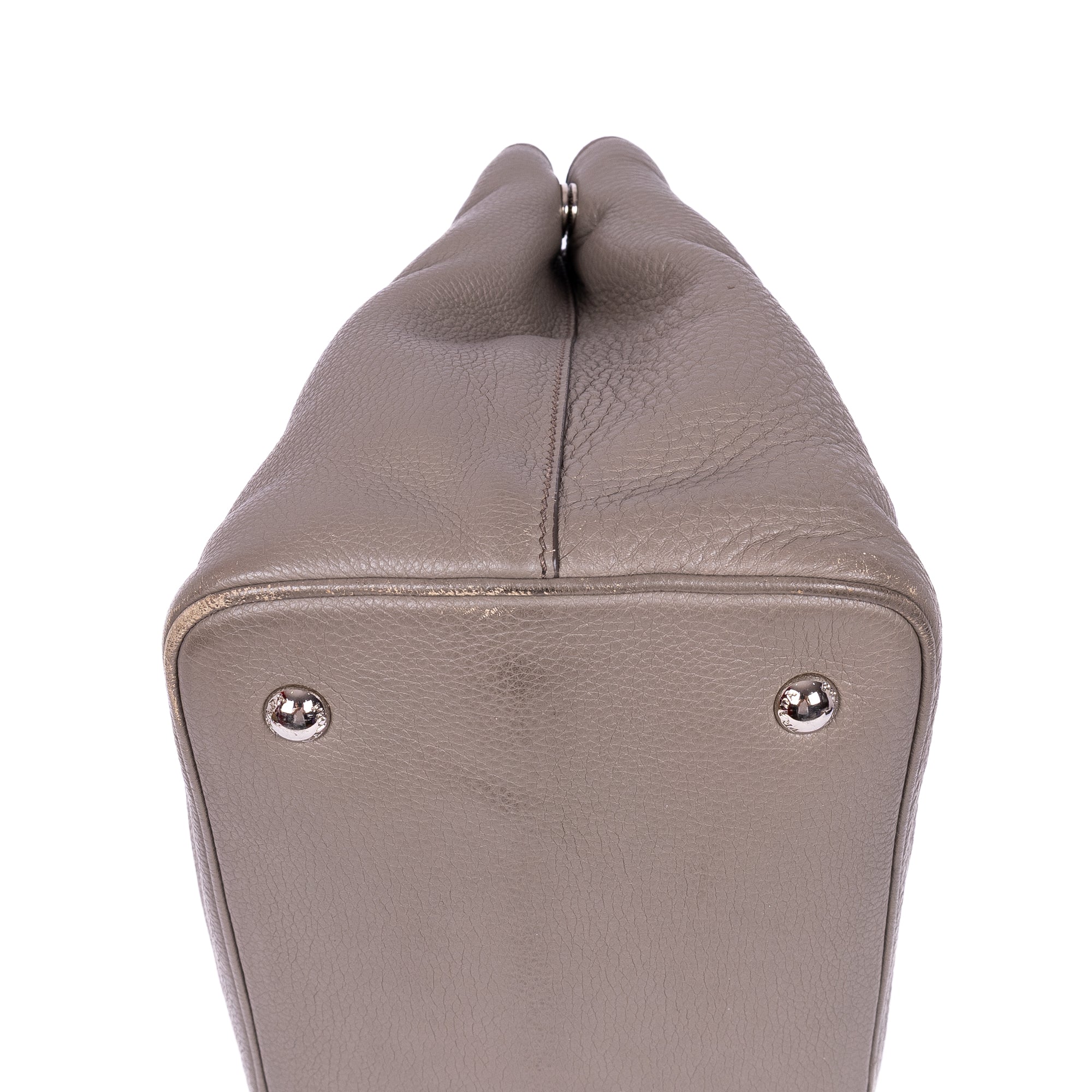 Handbag Medium Convertible Tote Grey Vitello Daino Leather