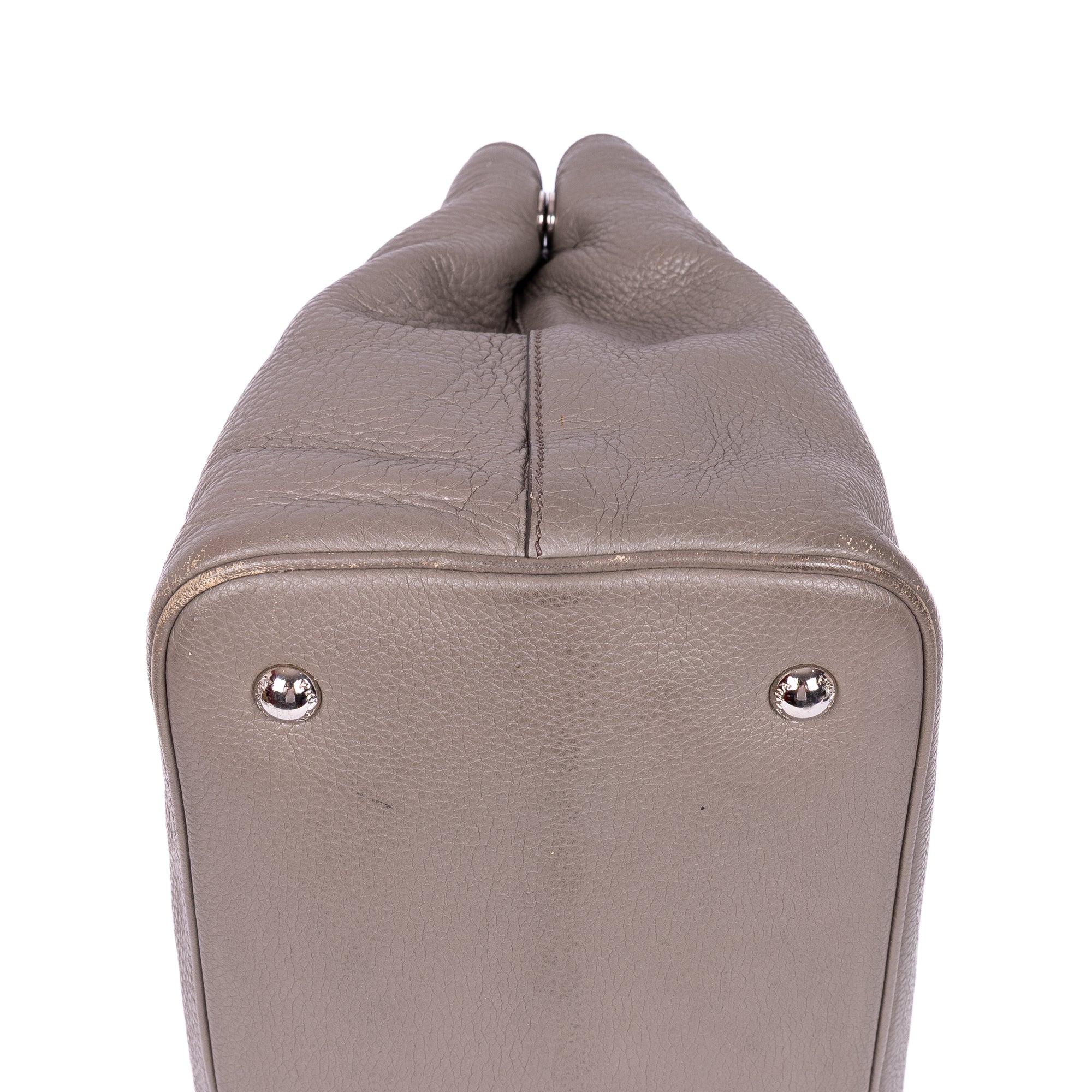 Handbag Medium Convertible Tote Grey Vitello Daino Leather