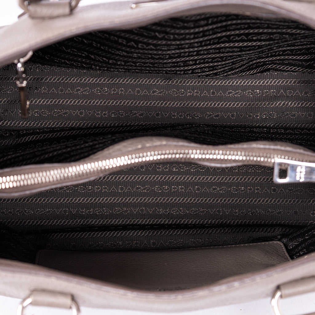 Handbag Medium Convertible Tote Grey Vitello Daino Leather