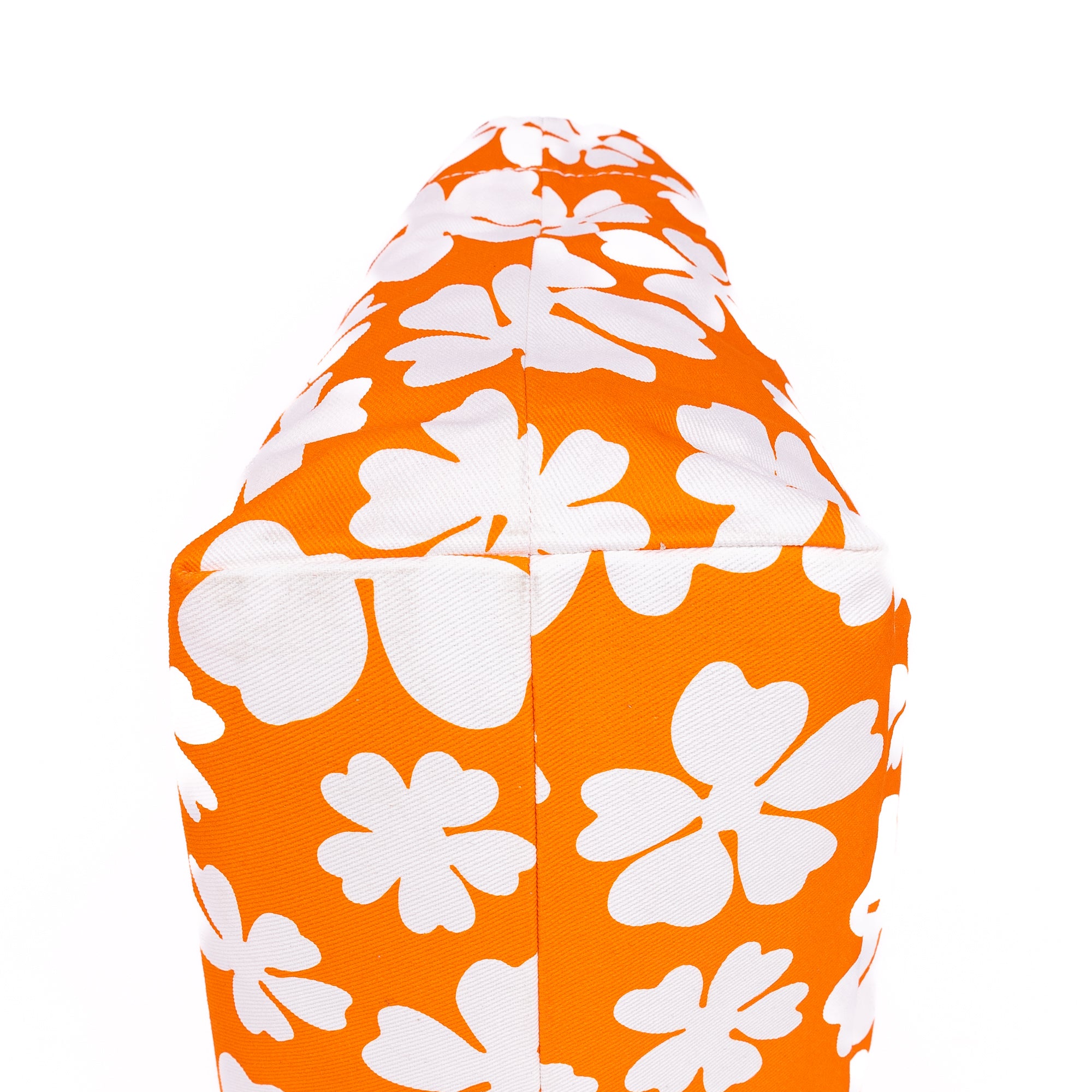 Shoulder Bag Floral Shopping Tote Orange Floral Nylon Canvas