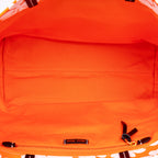 Shoulder Bag Floral Shopping Tote Orange Floral Nylon Canvas