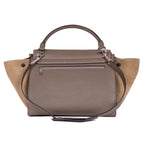 Handbag Trapeze Medium Grey Grained Leather