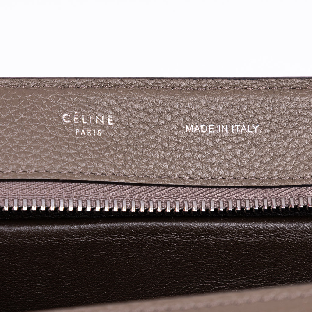 Handbag Trapeze Medium Grey Grained Leather