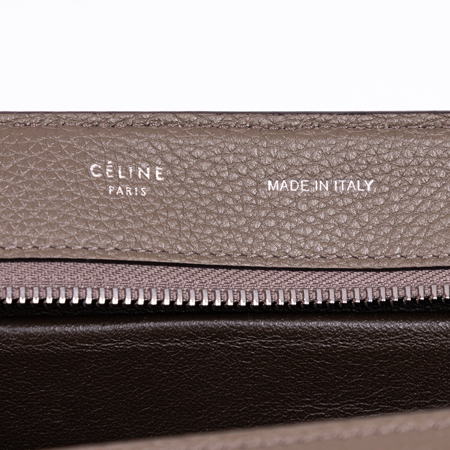 Handbag Trapeze Medium Grey Grained Leather