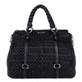 Shoulder Bag Cloquet Nappa Shopping Tote Black Matelasse Leather