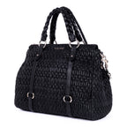 Shoulder Bag Cloquet Nappa Shopping Tote Black Matelasse Leather