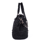 Shoulder Bag Cloquet Nappa Shopping Tote Black Matelasse Leather