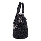 Shoulder Bag Cloquet Nappa Shopping Tote Black Matelasse Leather