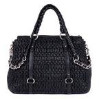 Shoulder Bag Cloquet Nappa Shopping Tote Black Matelasse Leather