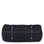 Shoulder Bag Cloquet Nappa Shopping Tote Black Matelasse Leather