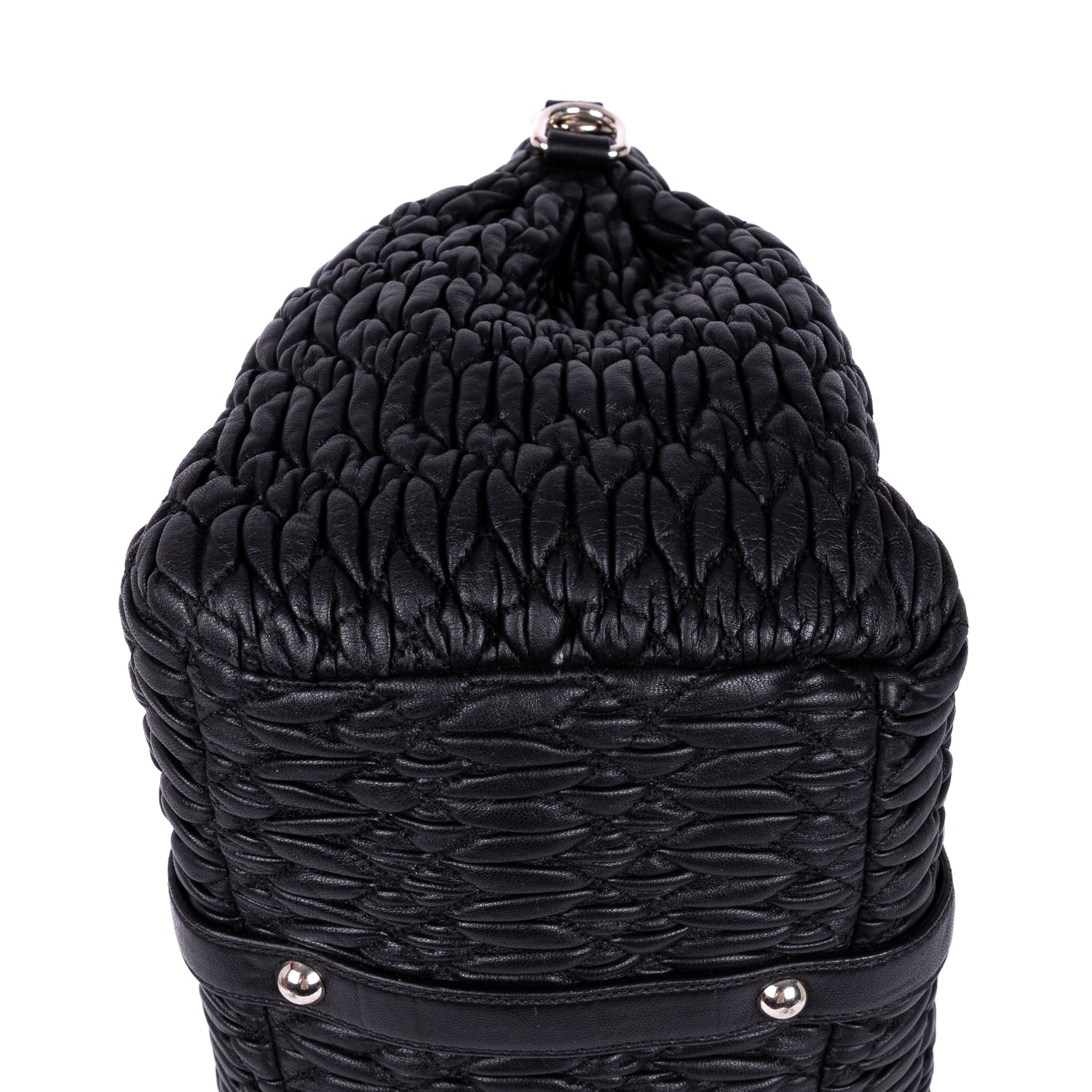 Shoulder Bag Cloquet Nappa Shopping Tote Black Matelasse Leather